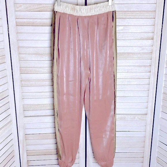 Zara Pink Metallic Satin Effect Joggers. Size XS - Picture 5 of 16
